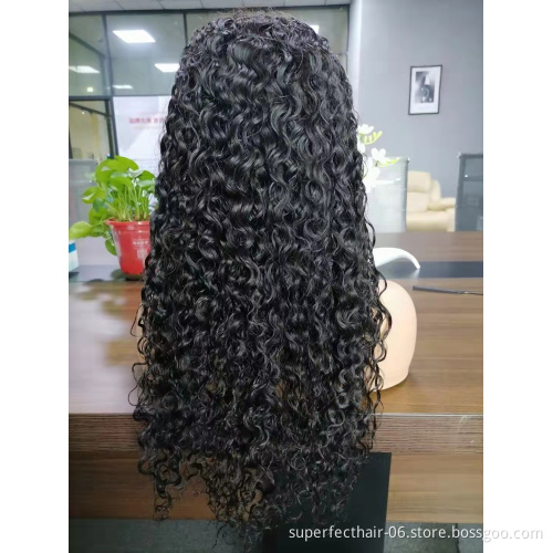 Superfect Wholesale Virgin Remy Hair Lace Front Wigs Water Wave Closure Frontal Wig Brazilian Hair Pre plucked For Women